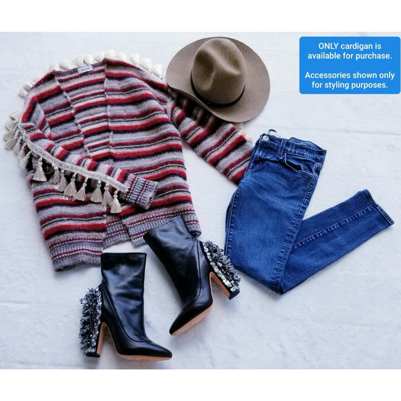 BASE MILANO superrr warm cozy "alpaca-knit-blend" tassel intermix sweater $695 s - Picture 6 of 11